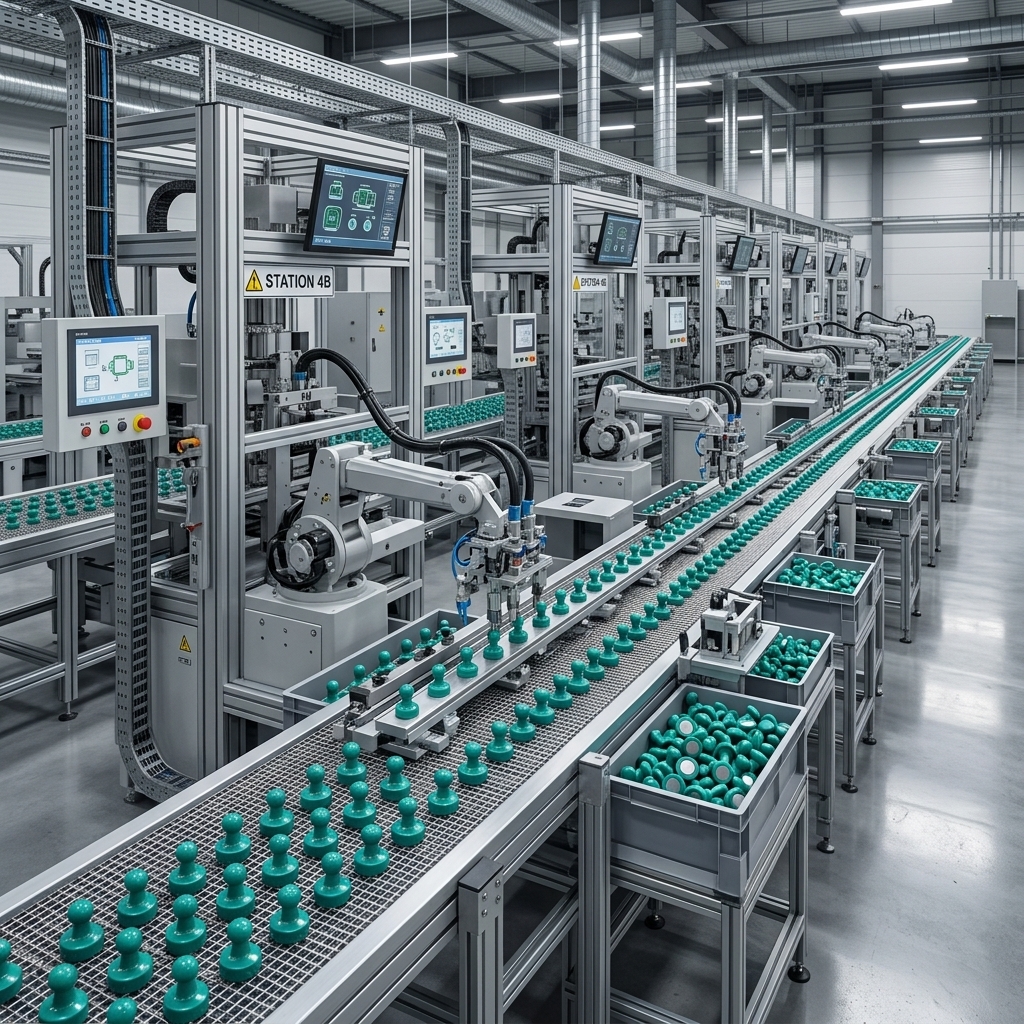 Magnet production and assembly line
